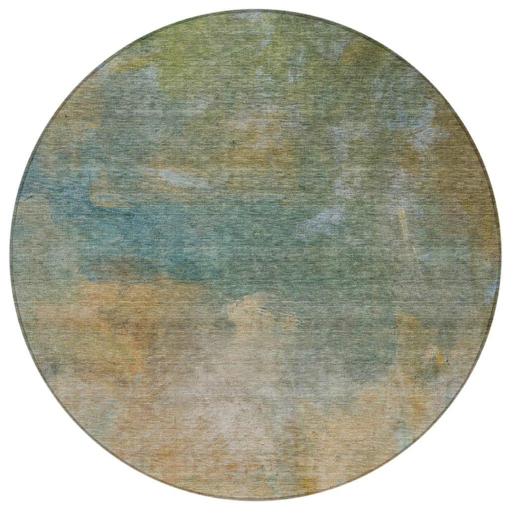 LOOMLAN Rugs Raffira Green Washable Indoor-Outdoor Rug