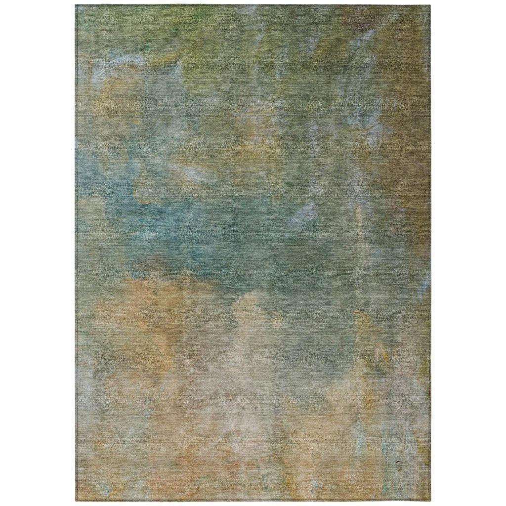 LOOMLAN Rugs Raffira Green Washable Indoor-Outdoor Rug