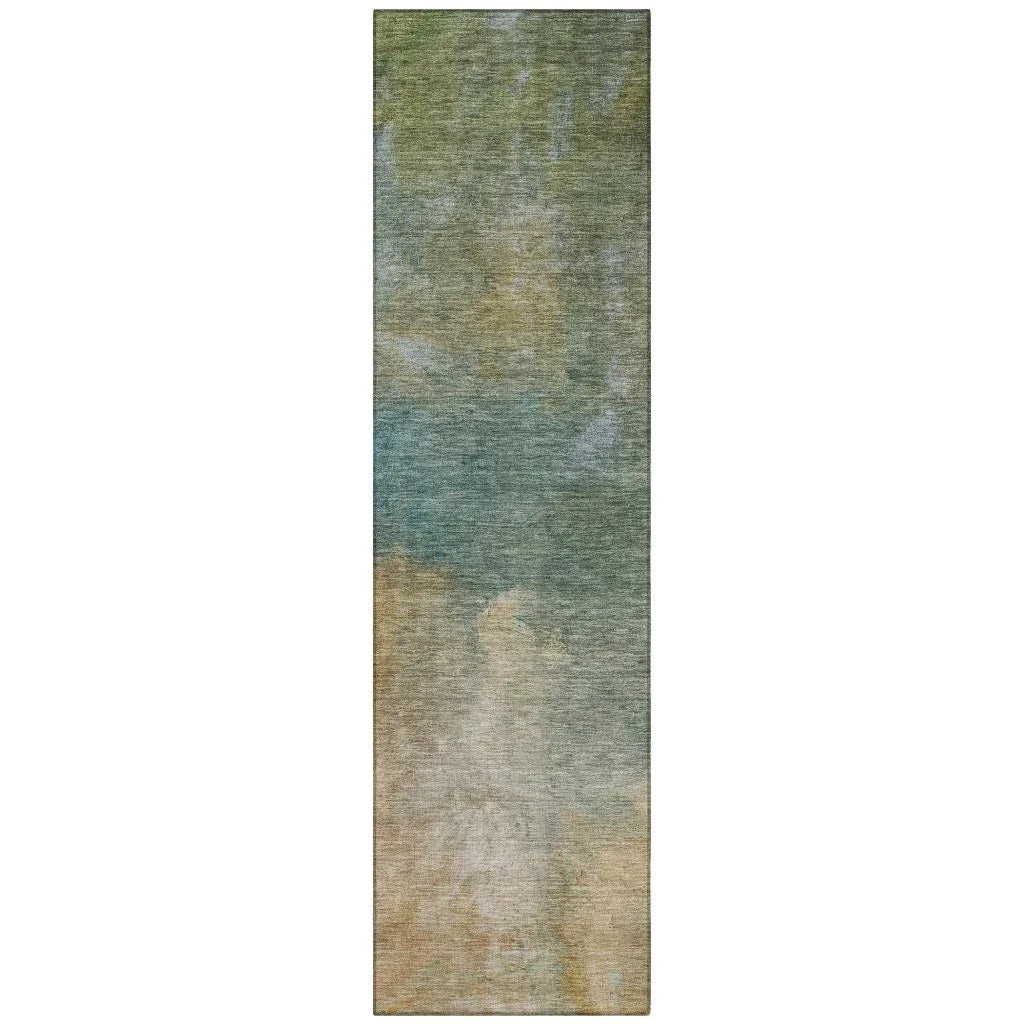 LOOMLAN Rugs Raffira Green Washable Indoor-Outdoor Rug
