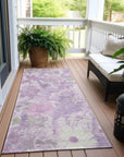 LOOMLAN Rugs Raimana Purple Washable Indoor-Outdoor Rug