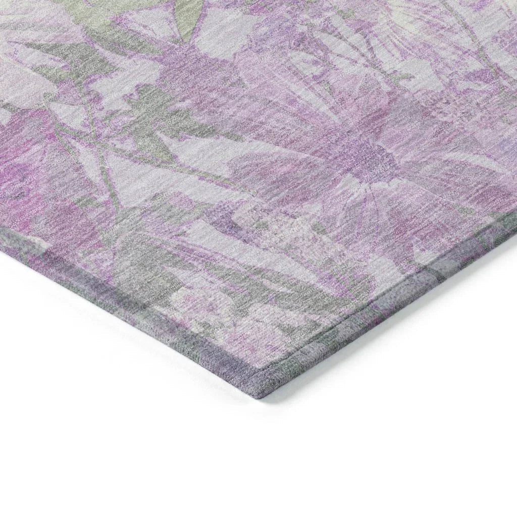 LOOMLAN Rugs Raimana Purple Washable Indoor-Outdoor Rug