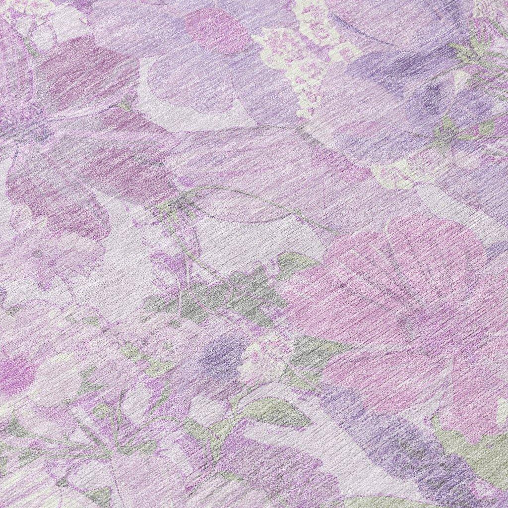 LOOMLAN Rugs Raimana Purple Washable Indoor-Outdoor Rug
