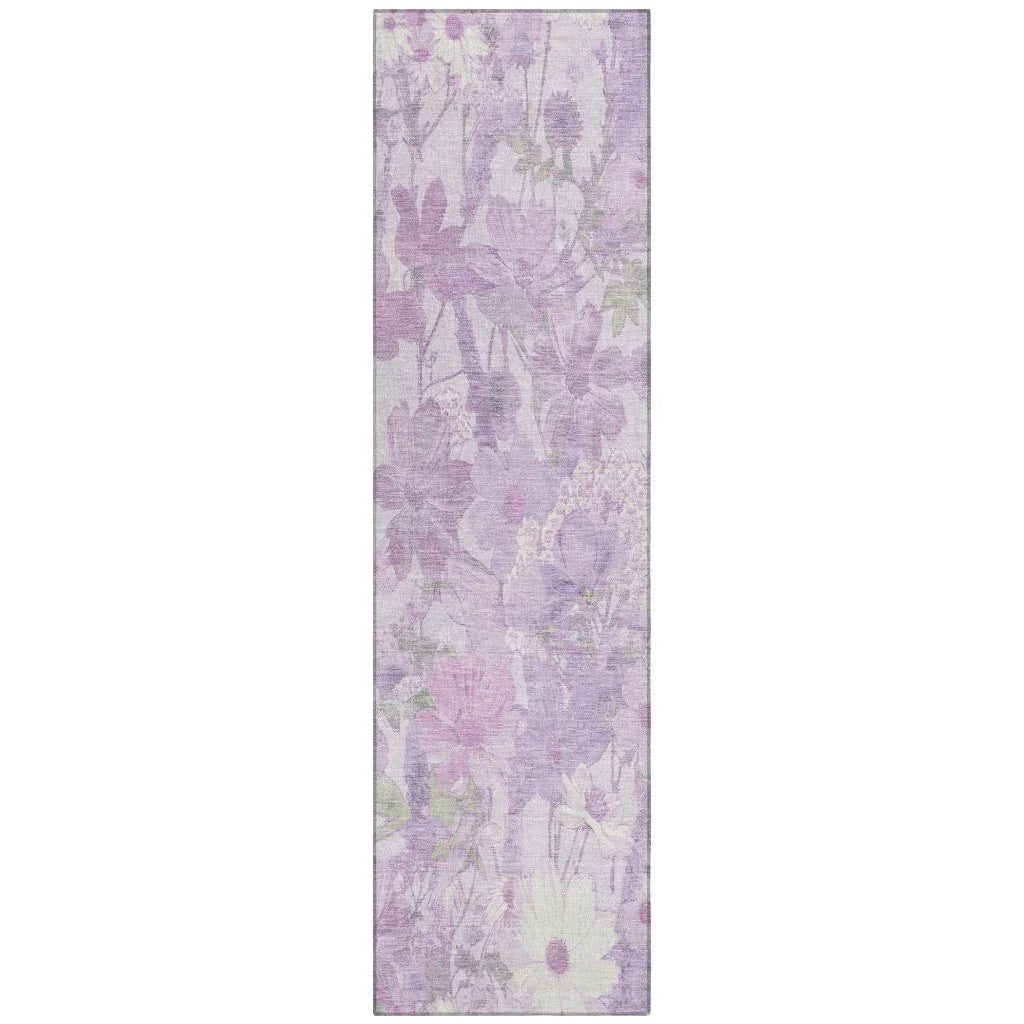 LOOMLAN Rugs Raimana Purple Washable Indoor-Outdoor Rug