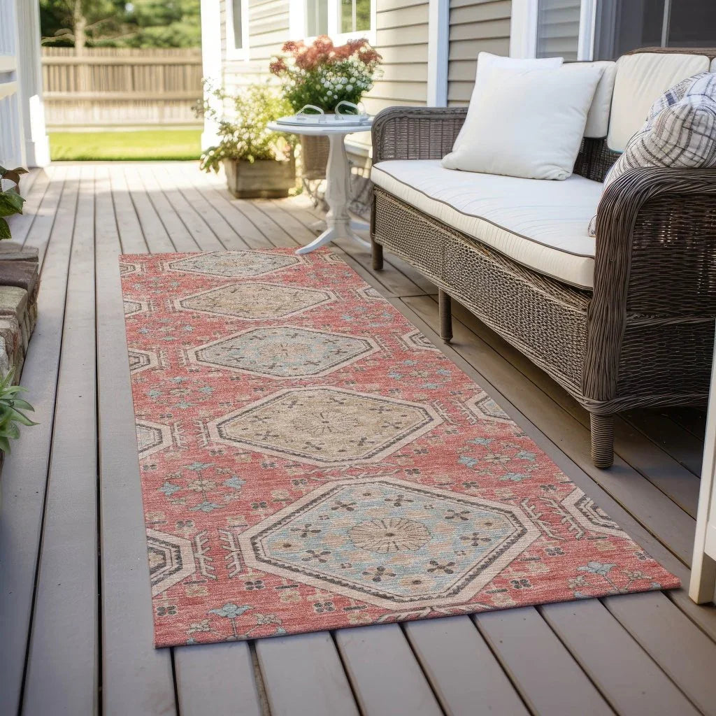 LOOMLAN Rugs Rapsodea Orange Washable Indoor-Outdoor Rug