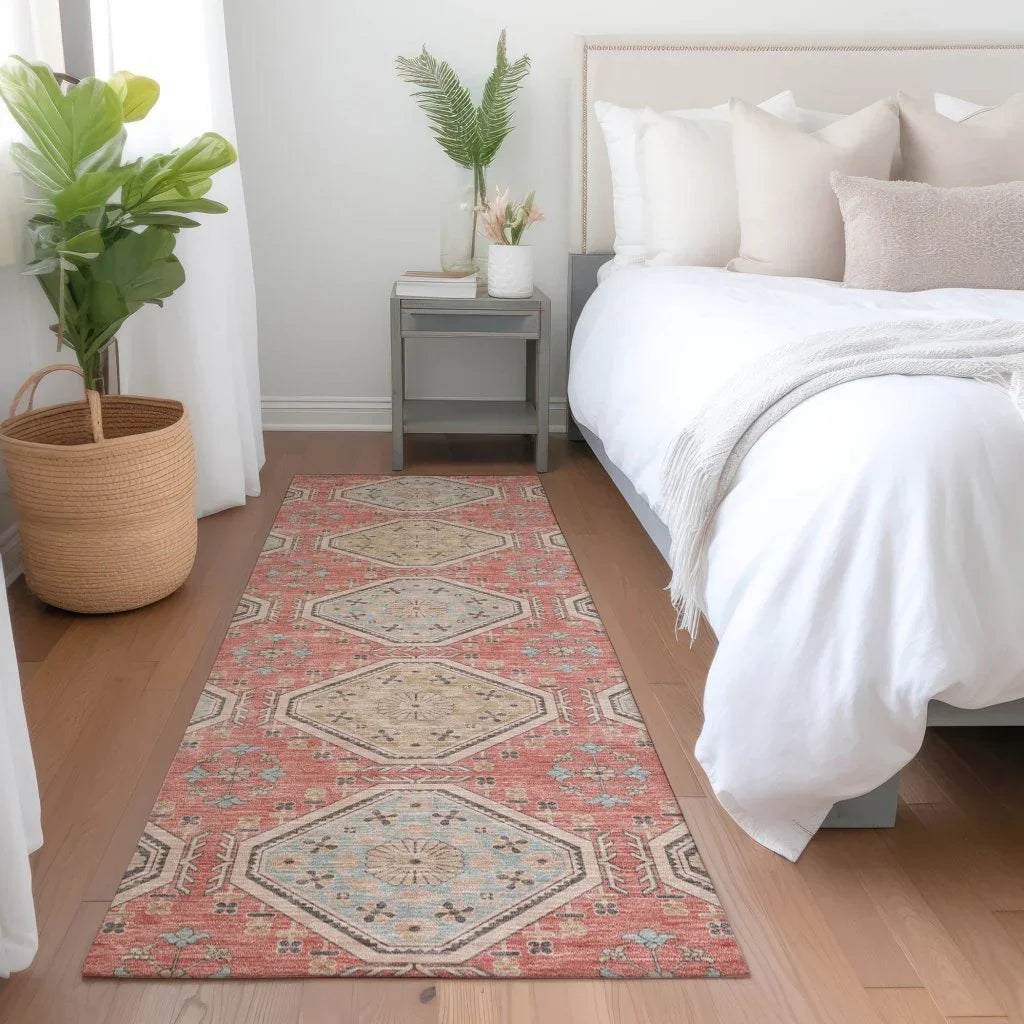 LOOMLAN Rugs Rapsodea Orange Washable Indoor-Outdoor Rug