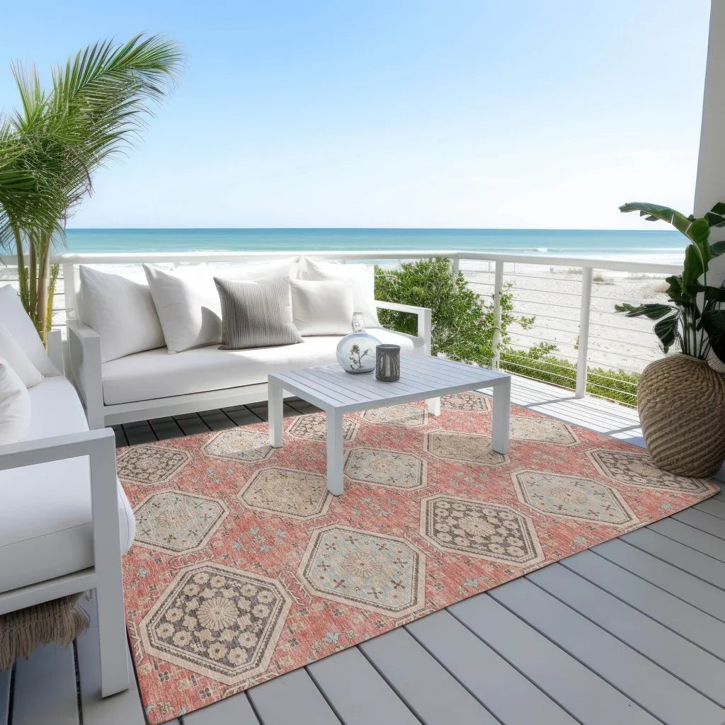 LOOMLAN Rugs Rapsodea Orange Washable Indoor-Outdoor Rug