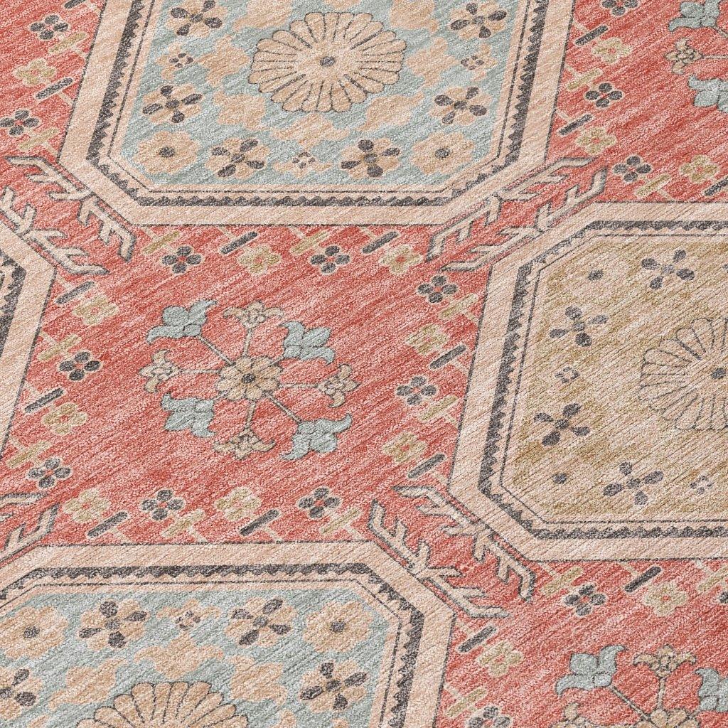 LOOMLAN Rugs Rapsodea Orange Washable Indoor-Outdoor Rug