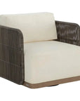 Ravenna Swivel Armchair Stinson Cream Outdoor Chair - LOOMLAN - SUNPAN - Outdoor Lounge Chairs