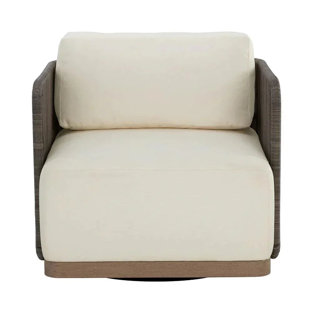 Ravenna Swivel Armchair Stinson Cream Outdoor Chair - LOOMLAN - SUNPAN - Outdoor Lounge Chairs