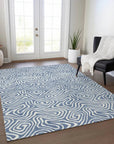 LOOMLAN Rugs Raya Blue Washable Indoor-Outdoor Rug