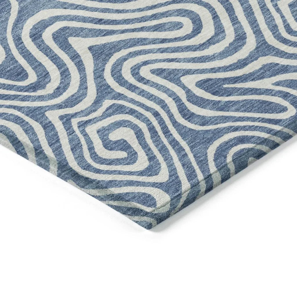 LOOMLAN Rugs Raya Blue Washable Indoor-Outdoor Rug
