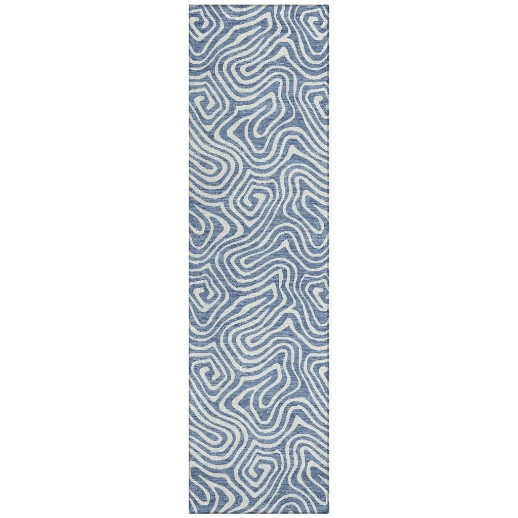 LOOMLAN Rugs Raya Blue Washable Indoor-Outdoor Rug
