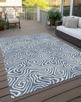 LOOMLAN Rugs Raya Blue Washable Indoor-Outdoor Rug