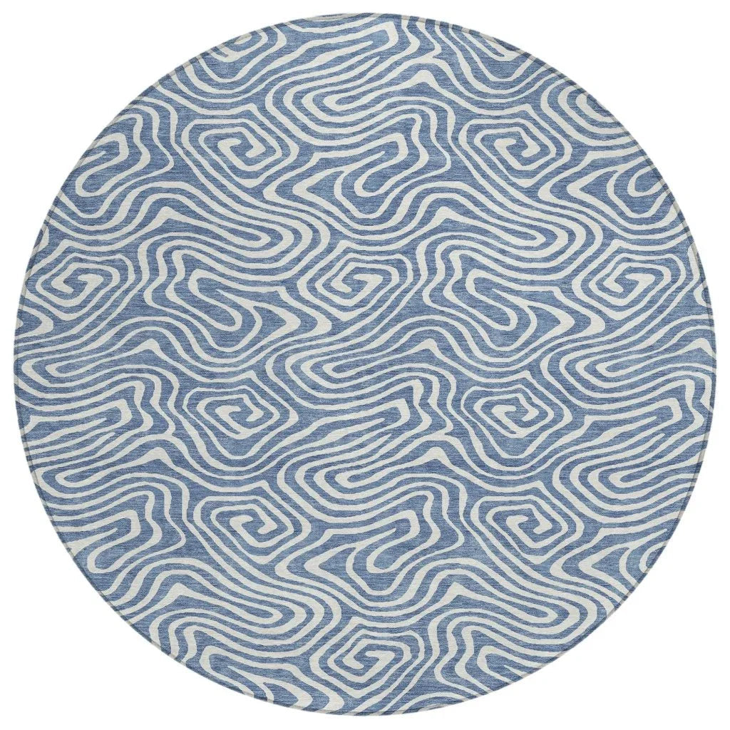 LOOMLAN Rugs Raya Blue Washable Indoor-Outdoor Rug