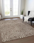 LOOMLAN Rugs Raya Brown Washable Indoor-Outdoor Rug