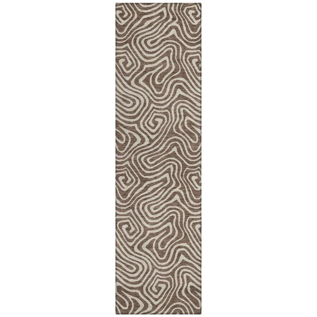 LOOMLAN Rugs Raya Brown Washable Indoor-Outdoor Rug