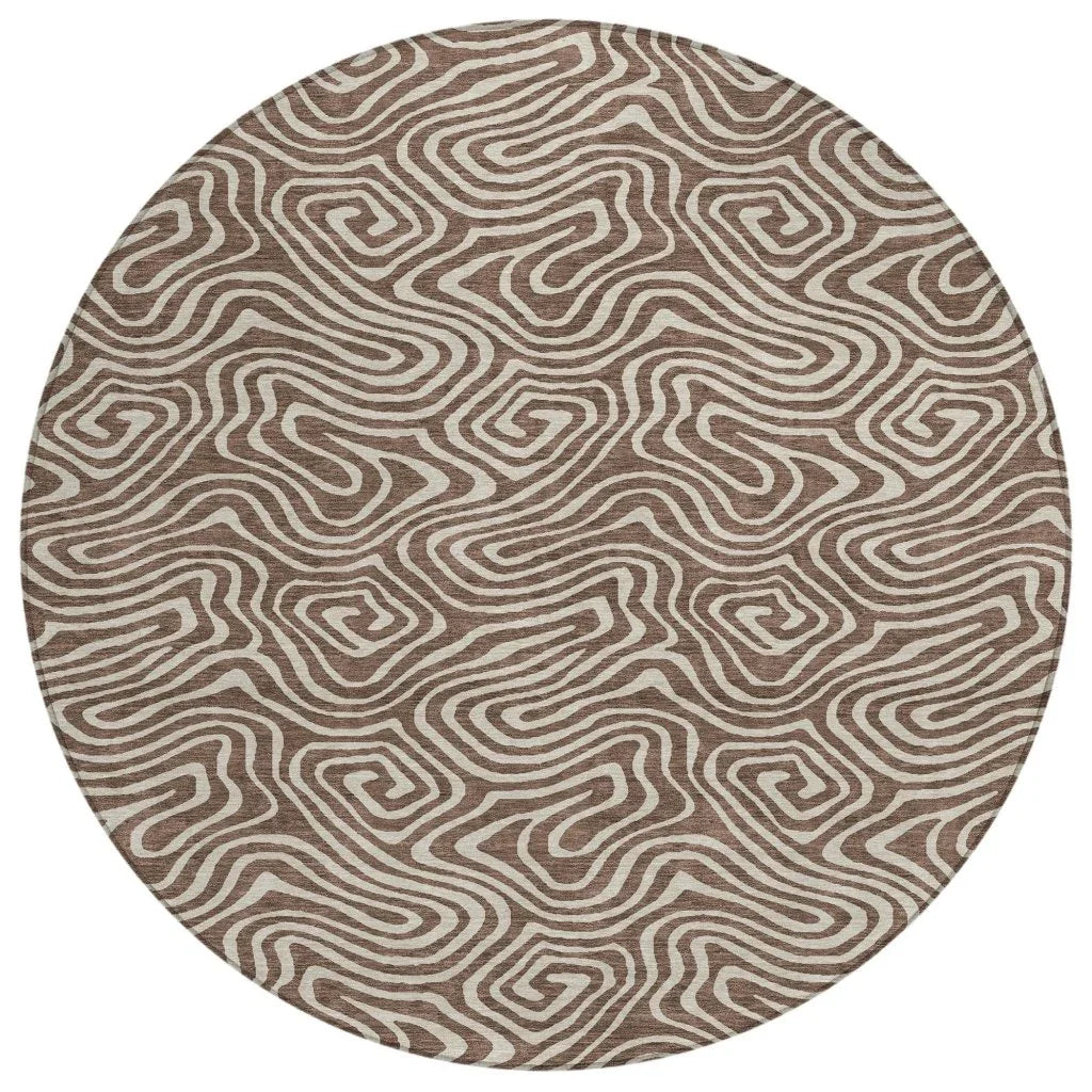LOOMLAN Rugs Raya Brown Washable Indoor-Outdoor Rug