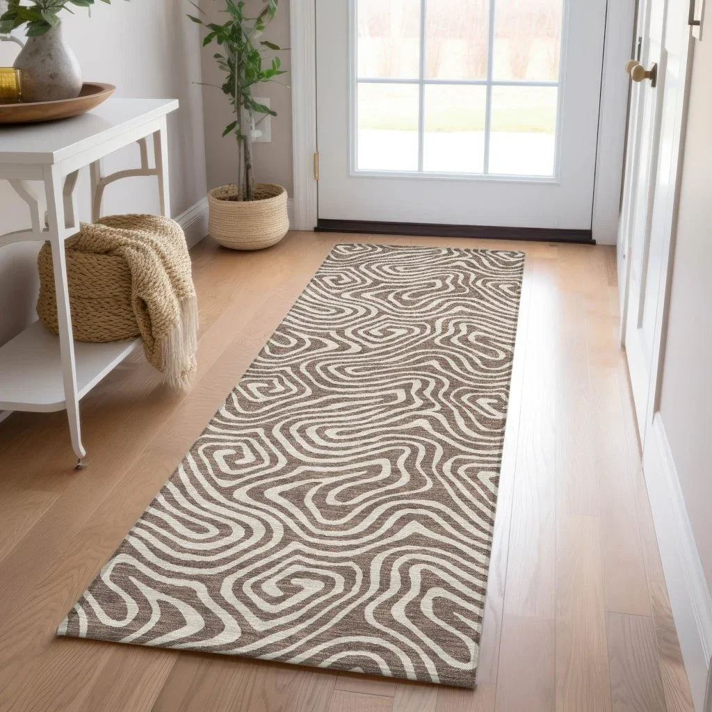 LOOMLAN Rugs Raya Brown Washable Indoor-Outdoor Rug