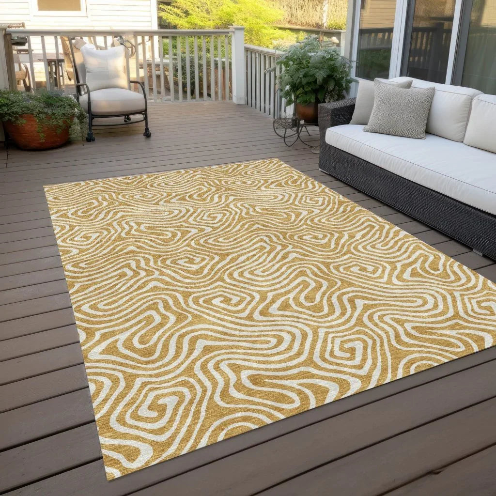 LOOMLAN Rugs Raya Gold Washable Indoor-Outdoor Rug
