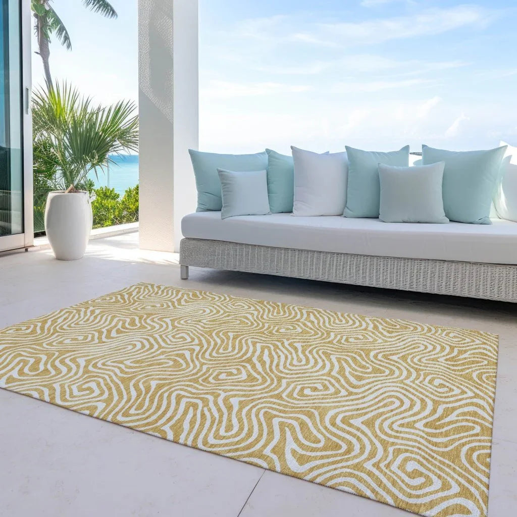 LOOMLAN Rugs Raya Gold Washable Indoor-Outdoor Rug