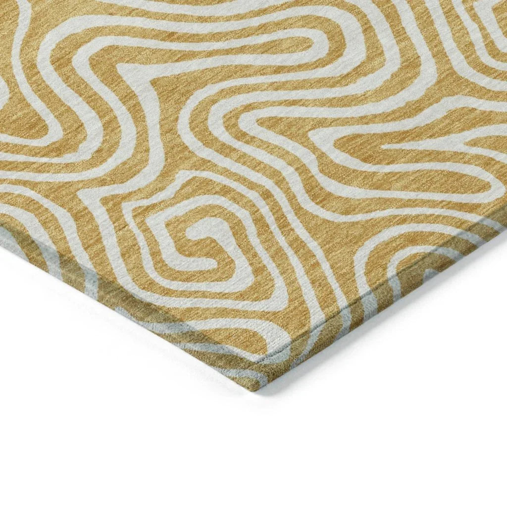 LOOMLAN Rugs Raya Gold Washable Indoor-Outdoor Rug