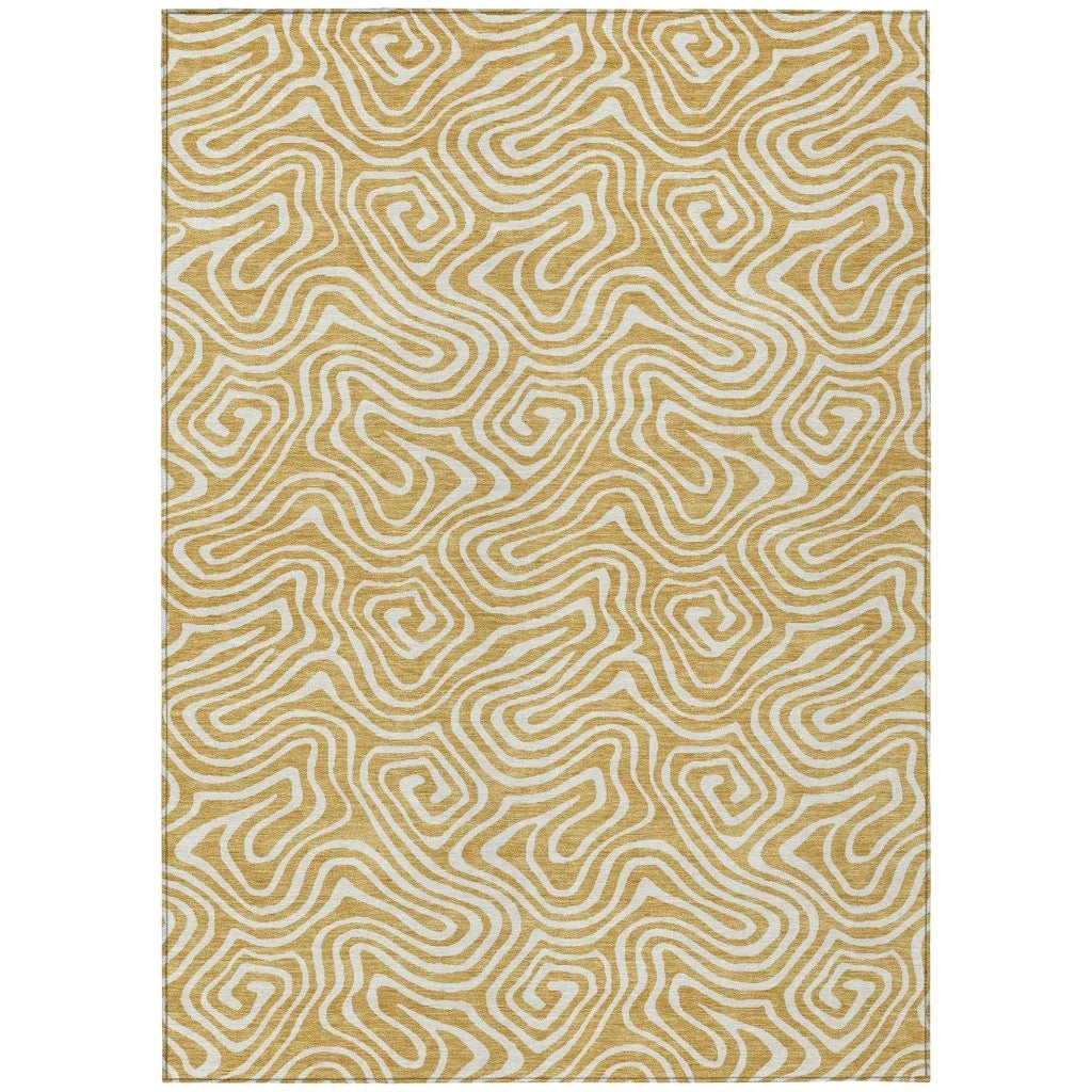 LOOMLAN Rugs Raya Gold Washable Indoor-Outdoor Rug