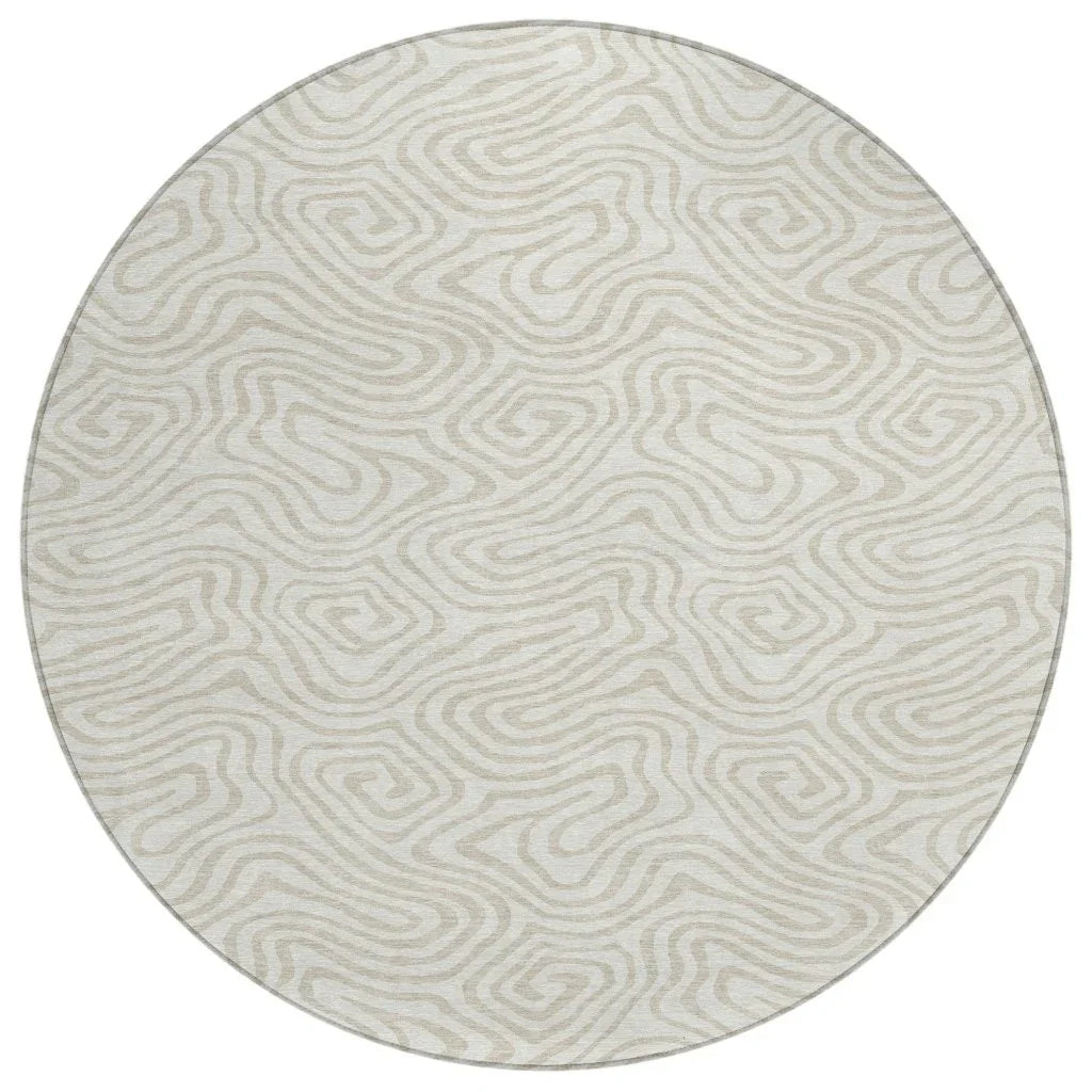 LOOMLAN Rugs Raya Ivory Washable Indoor-Outdoor Rug