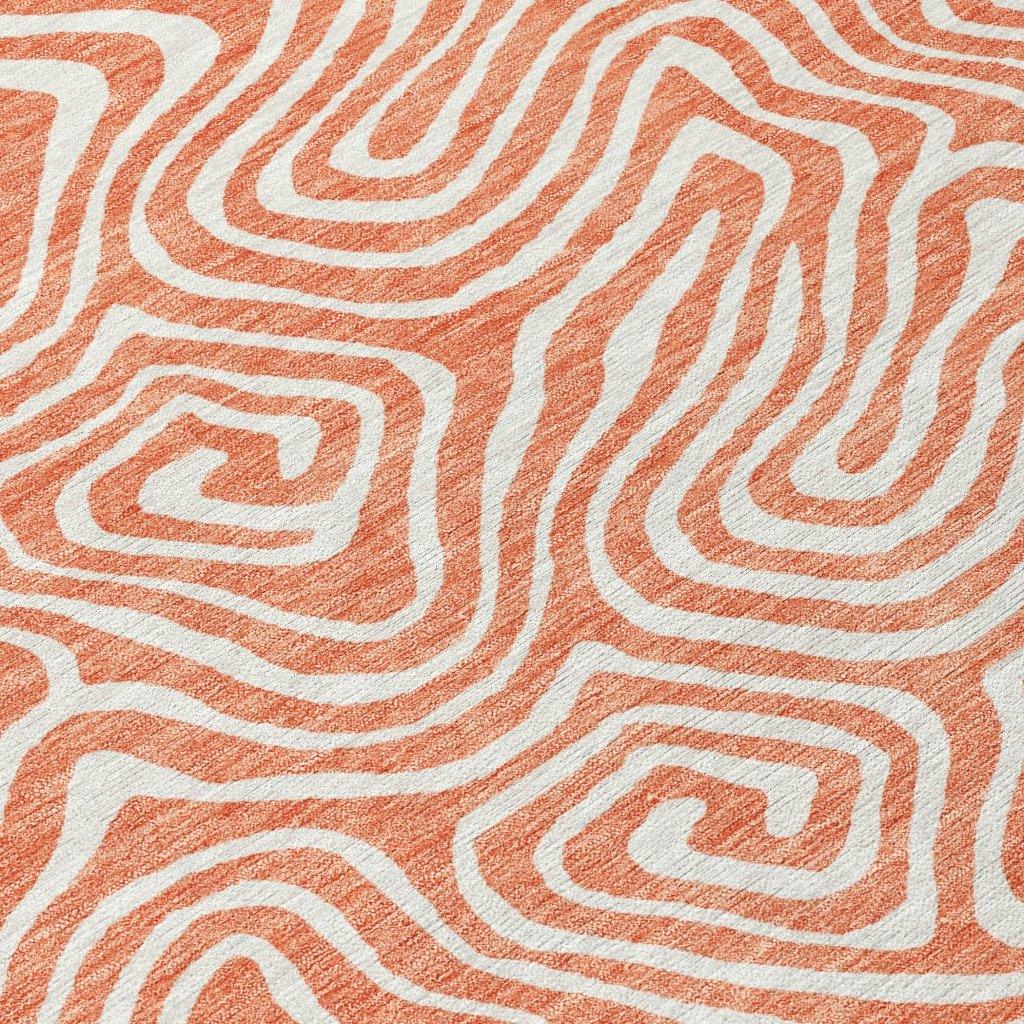 LOOMLAN Rugs Raya Orange Washable Indoor-Outdoor Rug