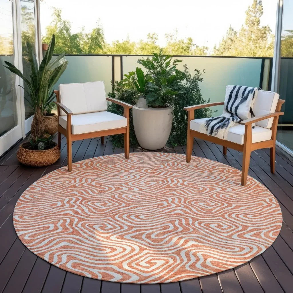 LOOMLAN Rugs Raya Orange Washable Indoor-Outdoor Rug