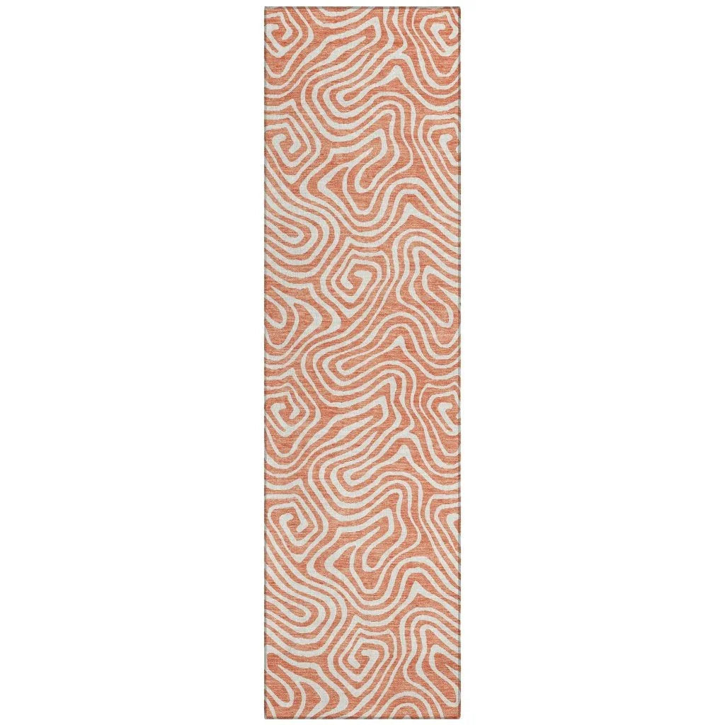 LOOMLAN Rugs Raya Orange Washable Indoor-Outdoor Rug