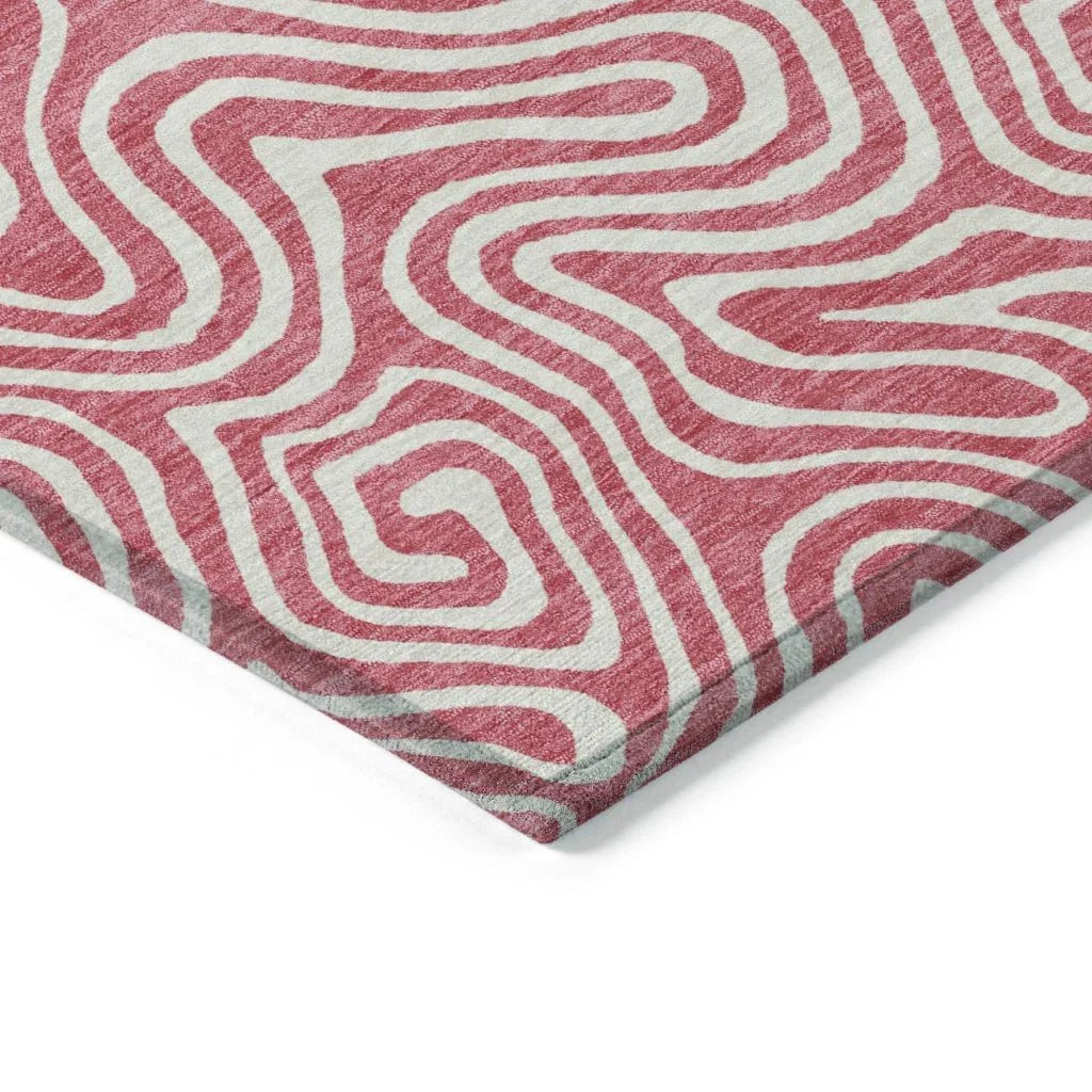 LOOMLAN Rugs Raya Pink Washable Indoor-Outdoor Rug