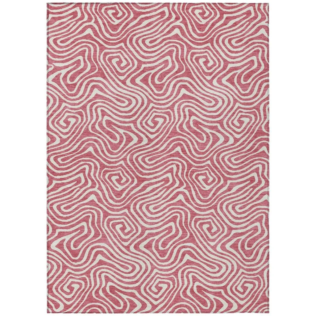 LOOMLAN Rugs Raya Pink Washable Indoor-Outdoor Rug