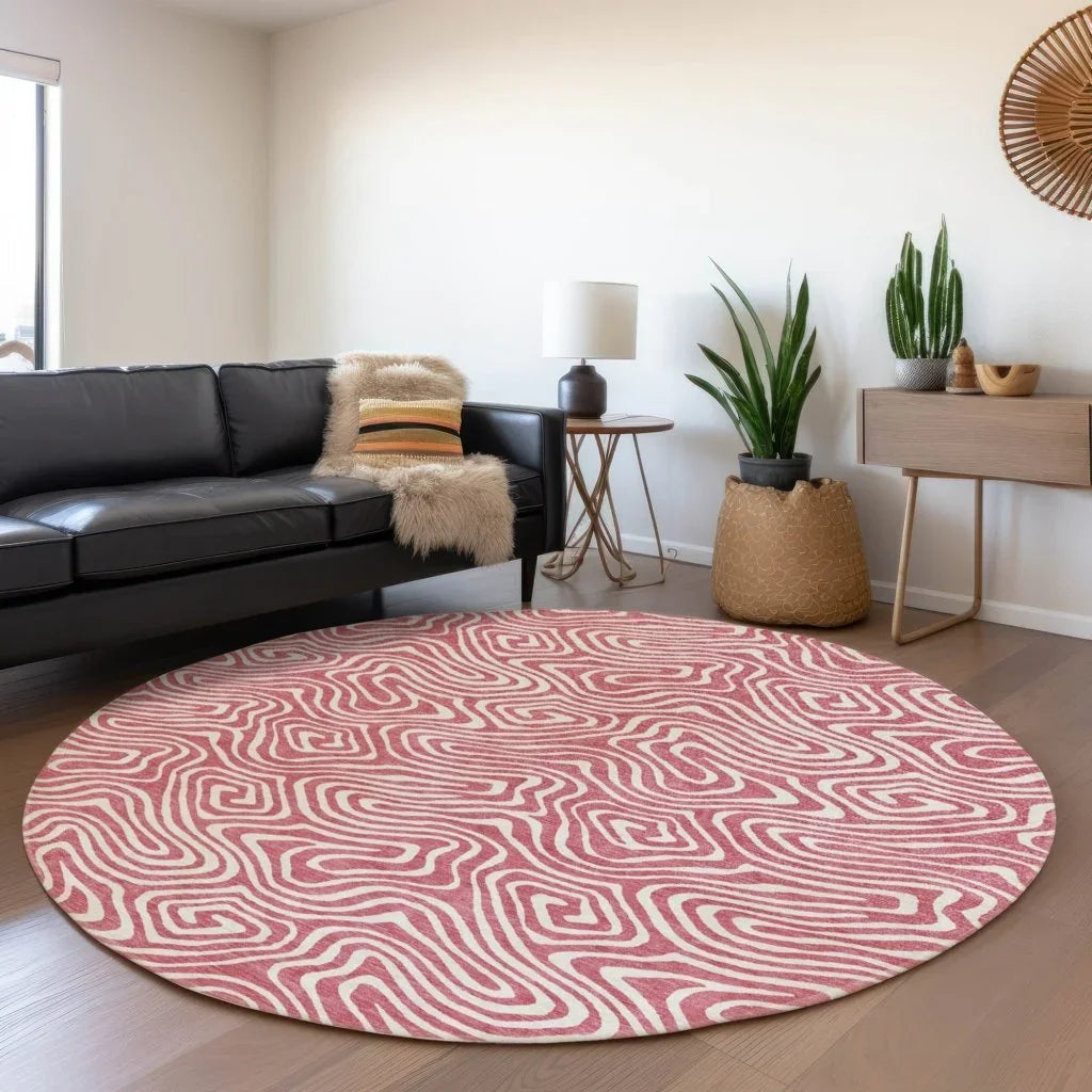 LOOMLAN Rugs Raya Pink Washable Indoor-Outdoor Rug