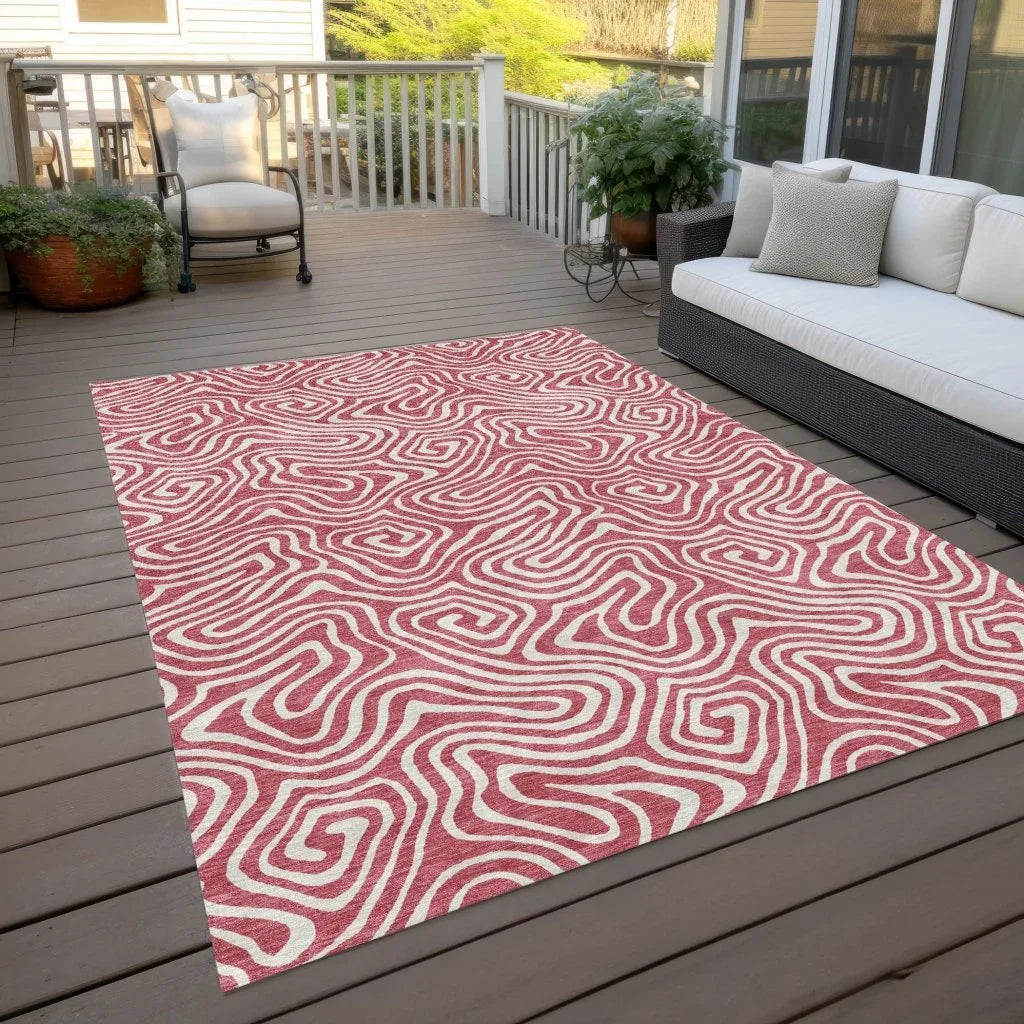 LOOMLAN Rugs Raya Pink Washable Indoor-Outdoor Rug