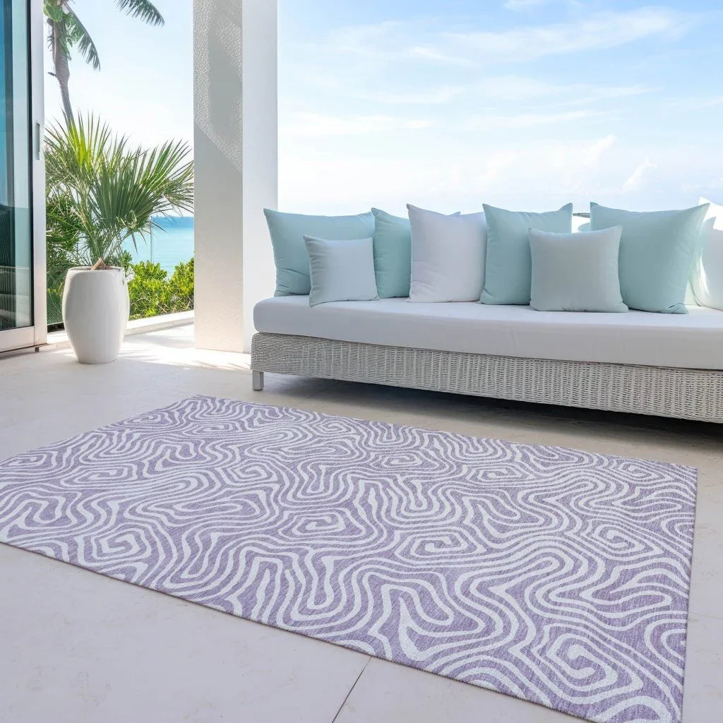 LOOMLAN Rugs Raya Purple Washable Indoor-Outdoor Rug