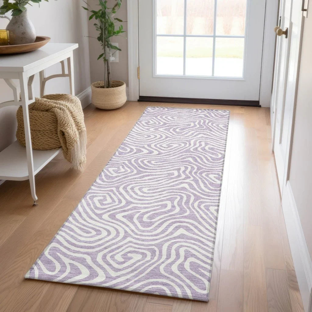 LOOMLAN Rugs Raya Purple Washable Indoor-Outdoor Rug