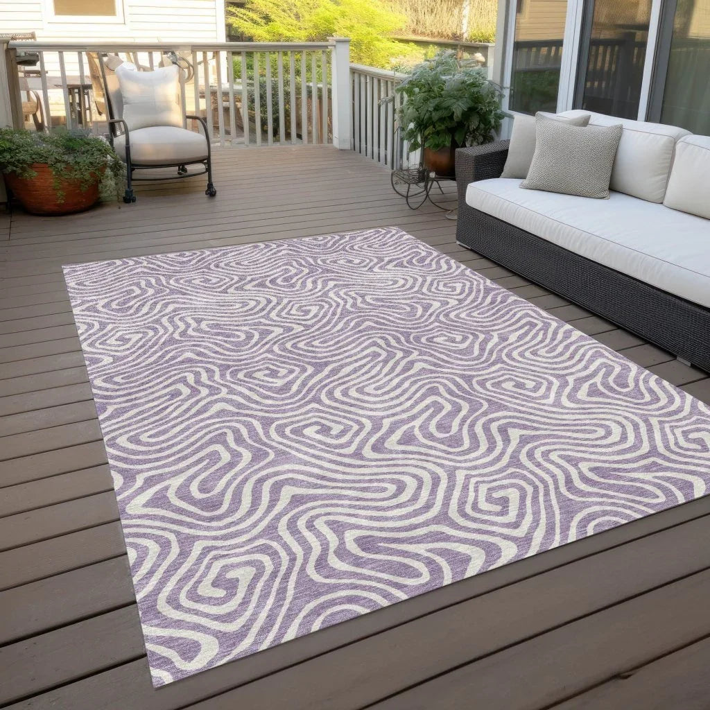 LOOMLAN Rugs Raya Purple Washable Indoor-Outdoor Rug