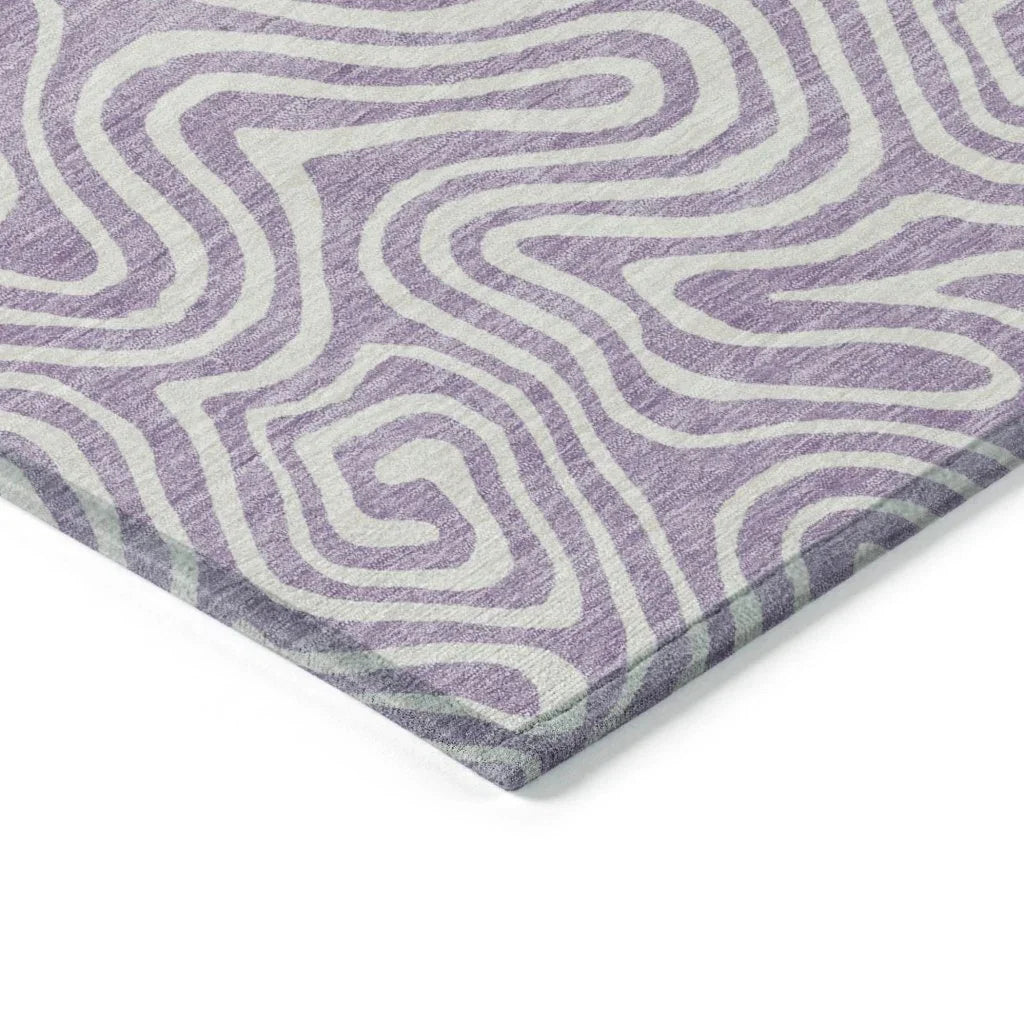 LOOMLAN Rugs Raya Purple Washable Indoor-Outdoor Rug