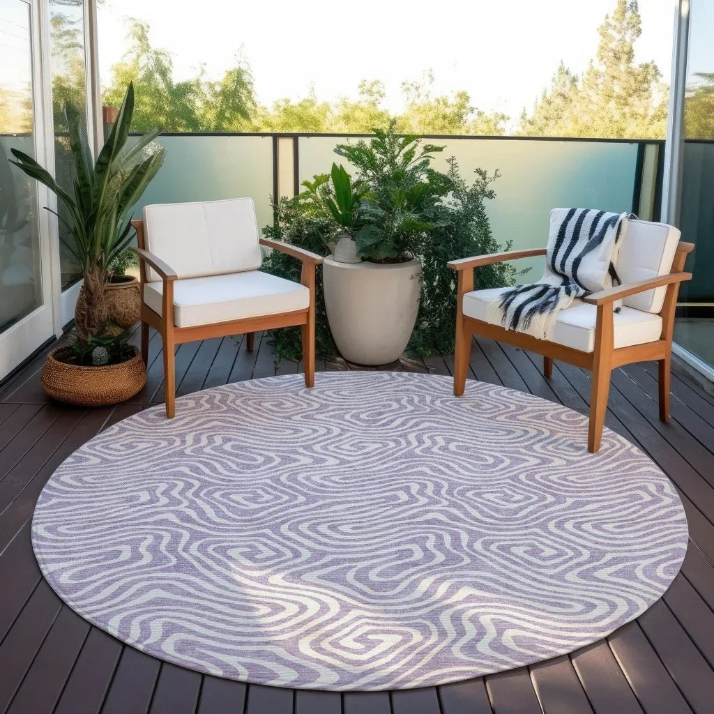 LOOMLAN Rugs Raya Purple Washable Indoor-Outdoor Rug