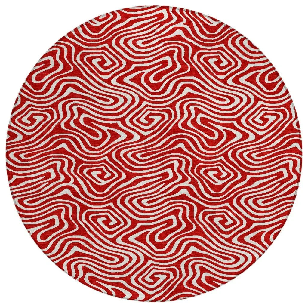 LOOMLAN Rugs Raya Red Washable Indoor-Outdoor Rug