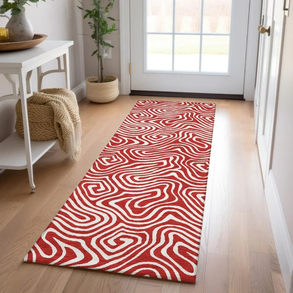 LOOMLAN Rugs Raya Red Washable Indoor-Outdoor Rug