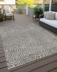 LOOMLAN Rugs Raya Taupe Washable Indoor-Outdoor Rug
