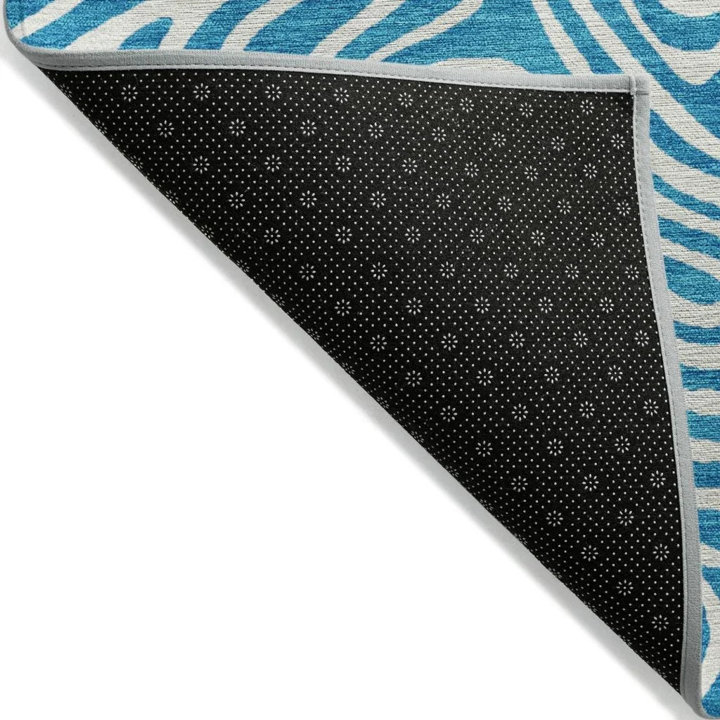 LOOMLAN Rugs Raya Teal Washable Indoor-Outdoor Rug