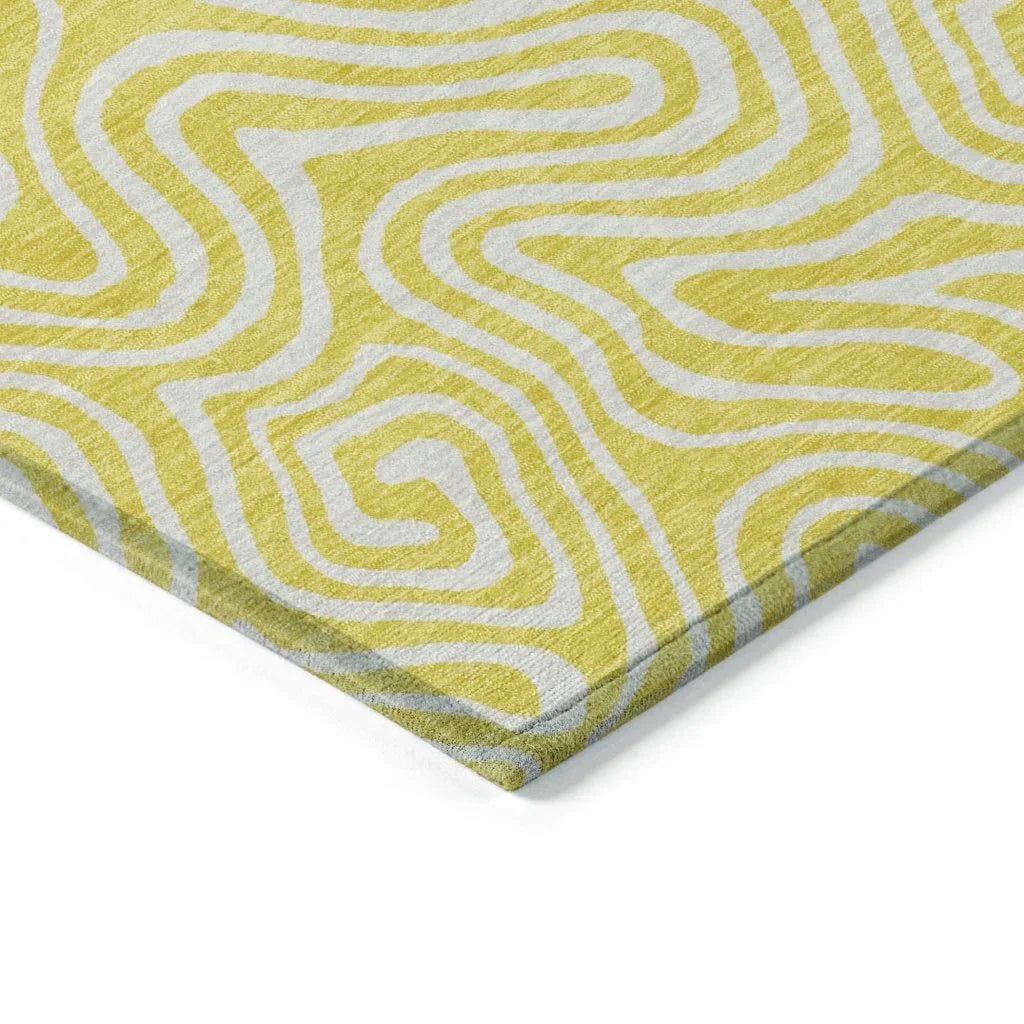 LOOMLAN Rugs Raya Yellow Washable Indoor-Outdoor Rug