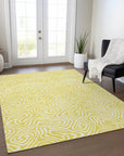LOOMLAN Rugs Raya Yellow Washable Indoor-Outdoor Rug