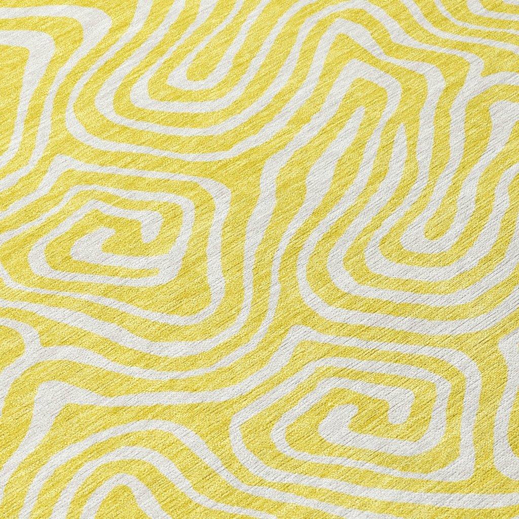 LOOMLAN Rugs Raya Yellow Washable Indoor-Outdoor Rug
