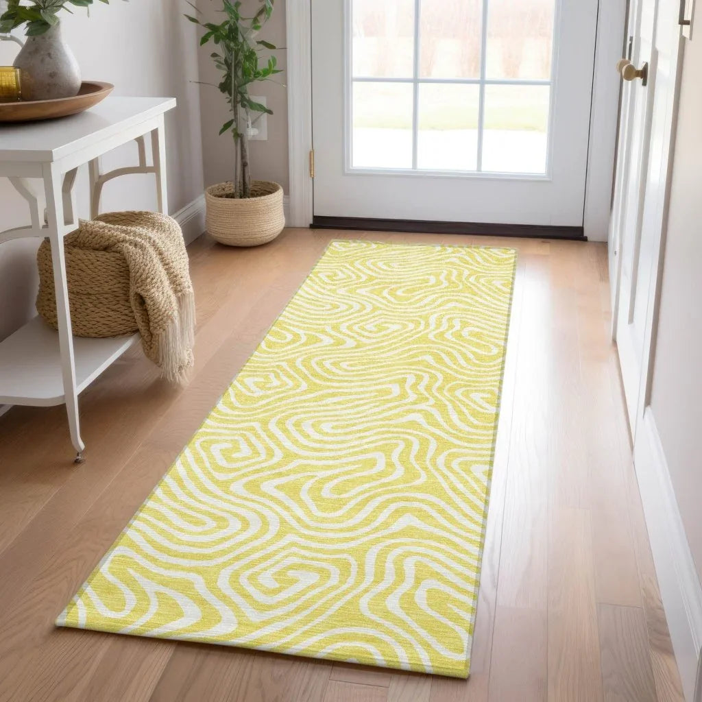 LOOMLAN Rugs Raya Yellow Washable Indoor-Outdoor Rug