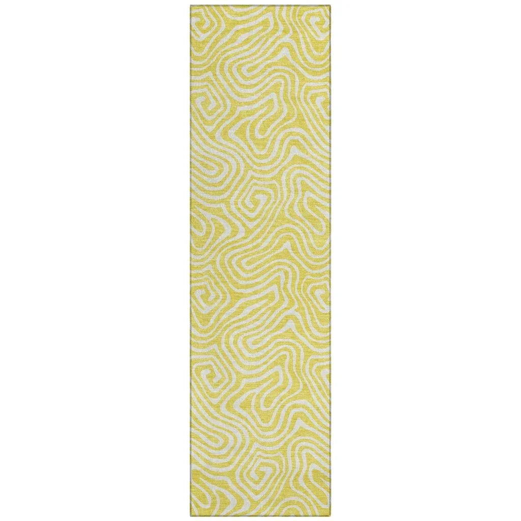LOOMLAN Rugs Raya Yellow Washable Indoor-Outdoor Rug