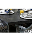 LOOMLAN Rectangular 7PC Outdoor Dining Set Wicker Armchairs
