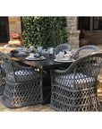 LOOMLAN Rectangular 7PC Outdoor Dining Set Wicker Armchairs